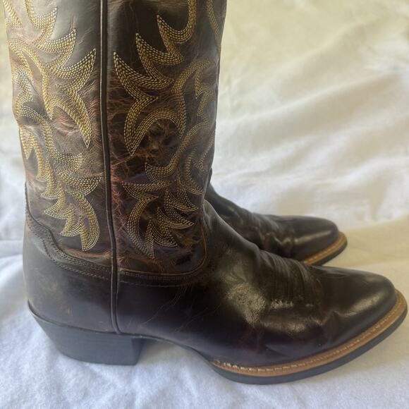 Ariat Brown Leather Cowboy Men’s Heritage Western Boots Medium Round Toe Sz 10D main image 9